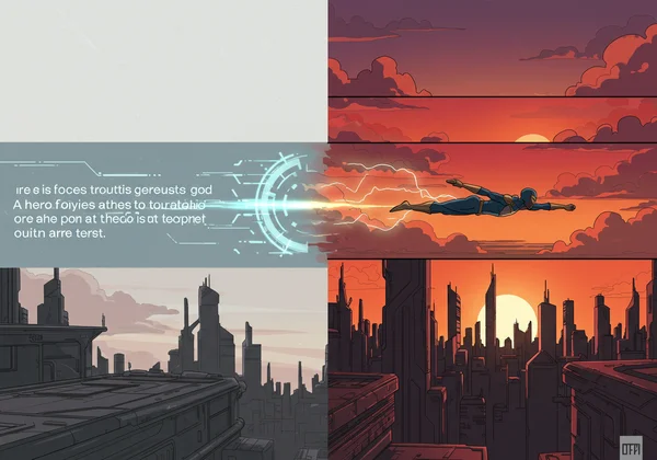 AI transforming text into a visual comic panel instantaneously