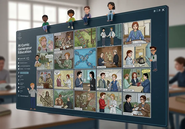 AI comic generator interface for diverse learning subjects
