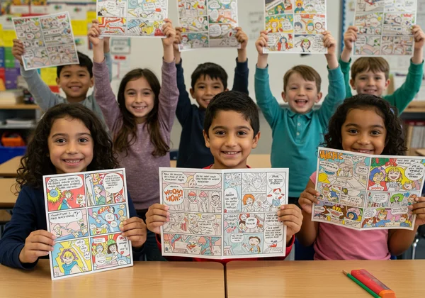 Students empowered by AI comic creation in classroom