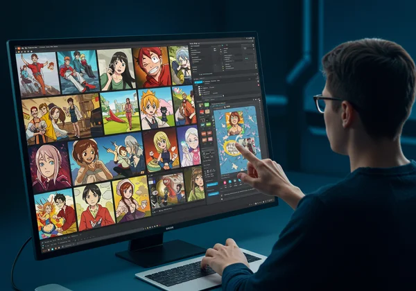 AI comic generator interface for marketing