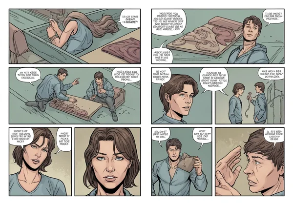 Balanced dynamic comic panel layout example