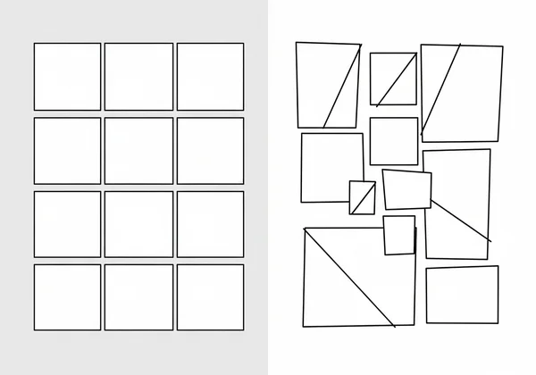 Comparison of comic grid and dynamic panel layouts