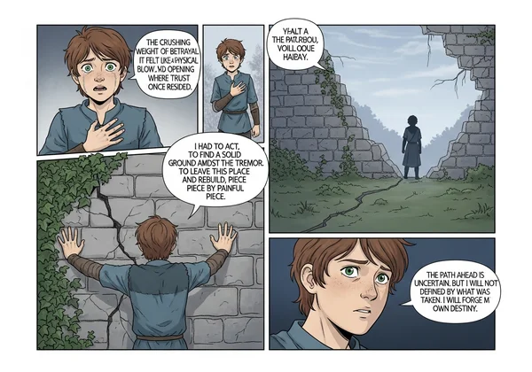 Comic strip analyzing a character from literature